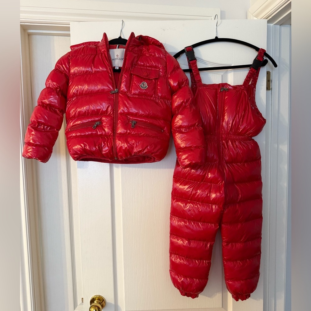 Red Kids Jacket and Snow Bib Set - Red